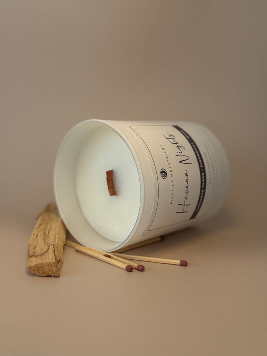 Geurkaars Havana Nights - houten lont