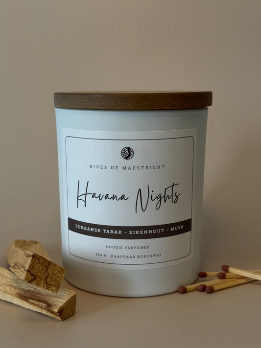 Geurkaars Havana Nights - houten lont