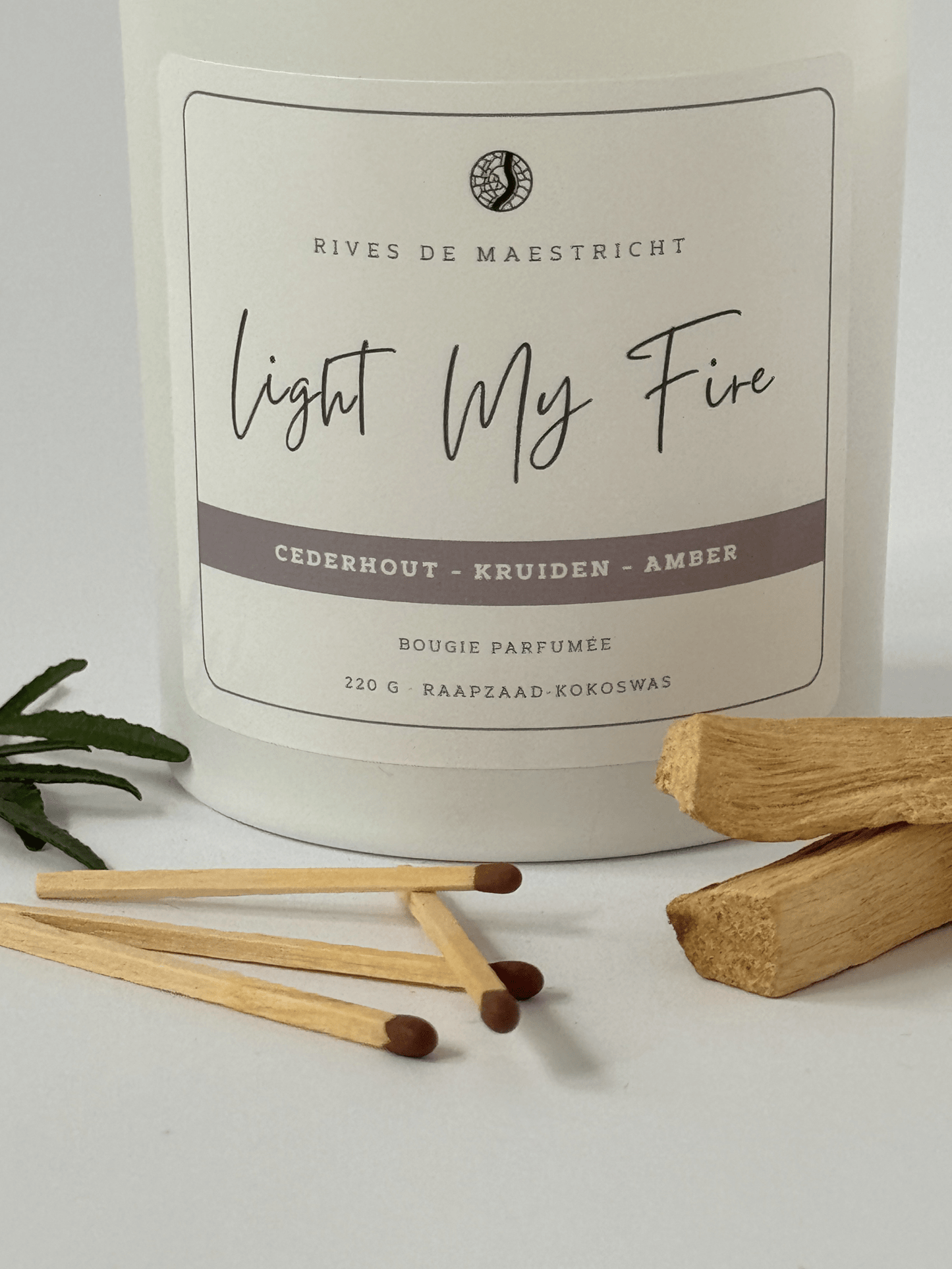 Geurkaars hout en kruidig - houten lont | Light My Fire - Rives de Maestricht - Rives de Maestricht