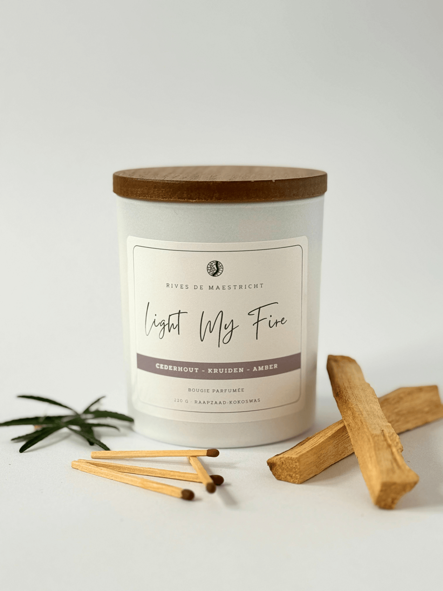 Geurkaars hout en kruidig - houten lont | Light My Fire - Rives de Maestricht - Rives de Maestricht