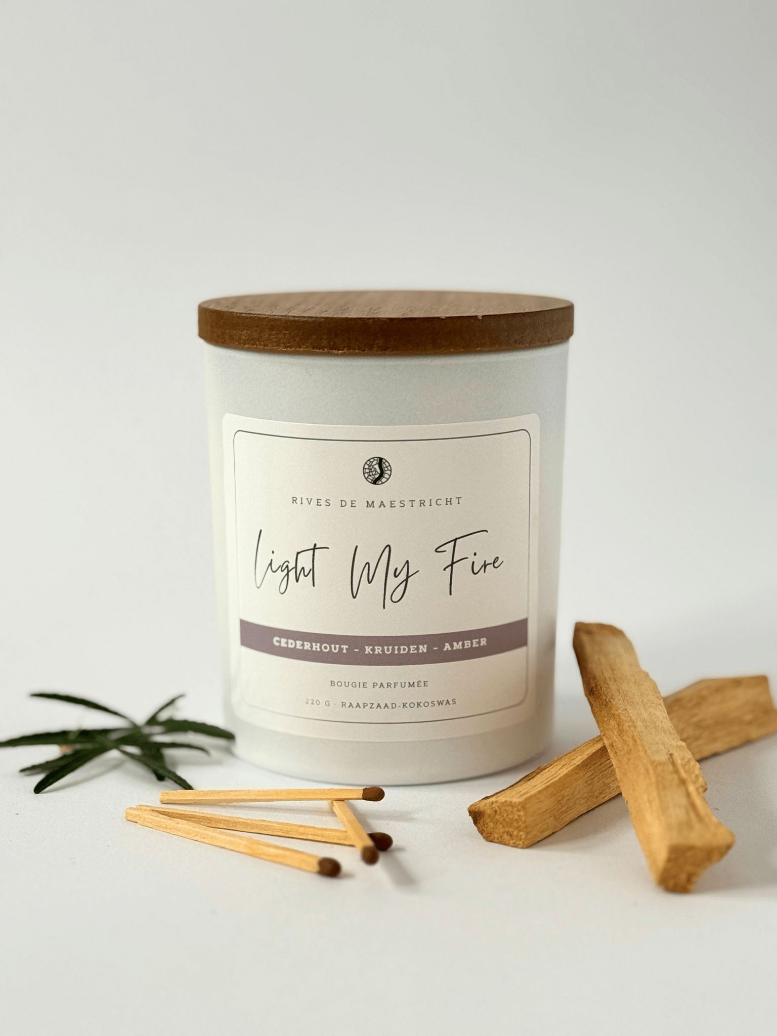 Geurkaars hout en kruidig - houten lont | Light My Fire - Rives de Maestricht - Rives de Maestricht